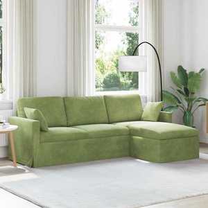 vidaXL Canapea Verde deschis 198 x 134 x 80 cm Catifea imagine