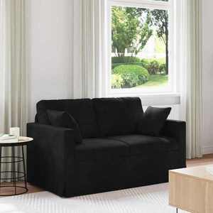 vidaXL Canapea Negru 138 x 78 x 80 cm Catifea imagine