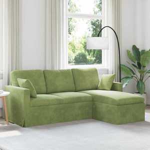 vidaXL Canapea Verde deschis 198 x 134 x 80 cm Catifea imagine