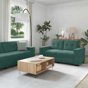 vidaXL Set de canapea 3 pcs Verde închis 221 x 80 x 80 cm Catifea imagine