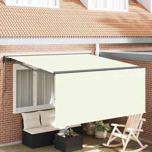 vidaXL Cortina Retractabilă Crem 300 x 250 cm Poliester și Aluminiu imagine