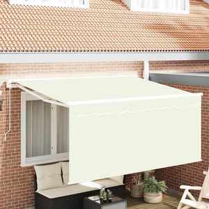 vidaXL Cortina Retractabilă Crem 300 x 200 cm Poliester și Aluminiu imagine