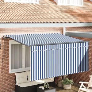 vidaXL Cortina Retractabilă Manual Albastru și Alb 300 x 200 cm imagine