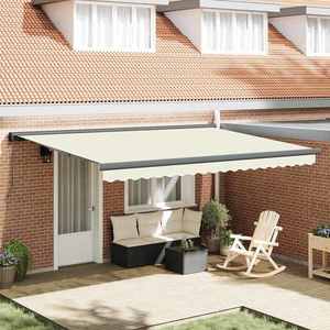vidaXL Cortina Retractabilă Crem 450 × 300 cm Stofă și Metal imagine