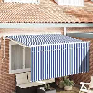 vidaXL Cortina Retractabilă Manual Albastru și Alb 300 x 200 cm imagine