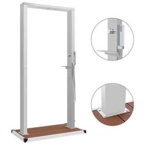 vidaXL Duș de exterior cu tăviță, WPC și oțel inoxidabil imagine