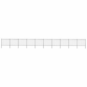 vidaXL Gard de grădină cu vârf tip suliță din oțel 1781, 5x150 cm, negru imagine