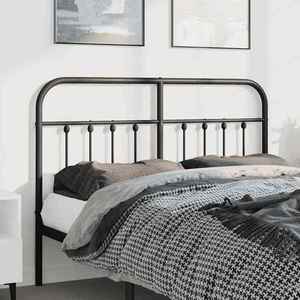 vidaXL Tăblie de pat de schimb metalică, negru, 135 cm imagine