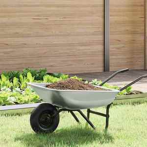 vidaXL Înlocuire tavă pentru roabă Argintiu 80 x 60 x 25 cm Oțel imagine