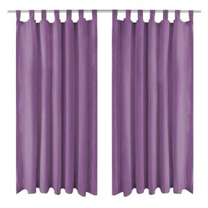 vidaXL Draperii micro-satin cu bride, 2 buc, 140 x 245 cm, violet imagine
