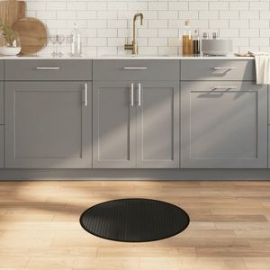 vidaXL Covor rotund, negru, 60 cm, bambus imagine