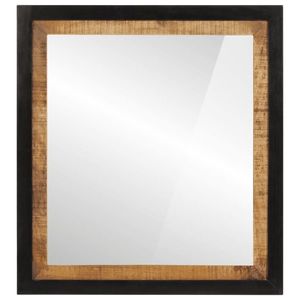 vidaXL Oglindă de baie 55x1x60 cm sticlă și lemn masiv de mango imagine