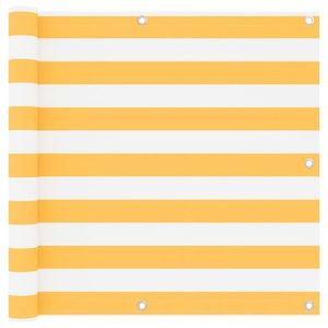 vidaXL Paravan de balcon, alb și galben, 90 x 300 cm, țesătură oxford imagine