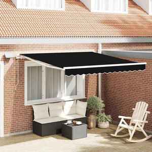 vidaXL Cortina Retractabilă Negru 350 x 250 cm Material textil și oțel imagine