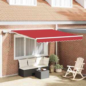 vidaXL Cortina Retractabilă Roșu 350 x 250 cm Material textil și oțel imagine