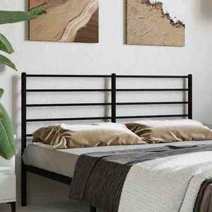 vidaXL Tăblie de pat de schimb metalică, negru, 120 cm imagine