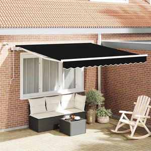 vidaXL Cortina Retractabilă Negru 350 x 250 cm Poliester și metal imagine