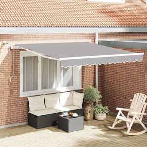 vidaXL Cortina Retractabilă Gri deschis 350 x 250 cm imagine