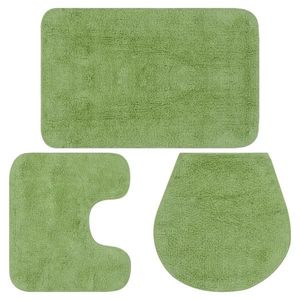 vidaXL Set covorașe baie, 3 piese, verde, textil imagine