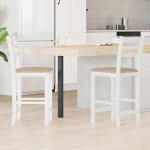 vidaXL Scaune de dining 2 pcs Alb 40 x 47, 5 x 99, 5 cm imagine