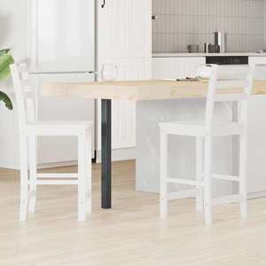 vidaXL Scaune de dining 2 pcs Alb 40 x 47, 5 x 99, 5 cm imagine
