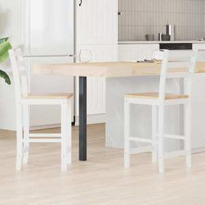 vidaXL Scaune de dining 2 pcs Alb 40 x 47, 5 x 99, 5 cm imagine