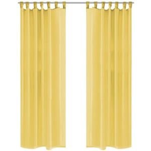 vidaXL Draperii din voal, 2 buc., 140 x 175 cm, galben imagine