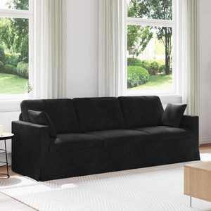 vidaXL Canapea Negru 228 x 78 x 80 cm Catifea imagine