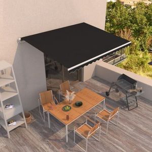 vidaXL Copertină retractabilă manual, antracit, 450x350 cm imagine