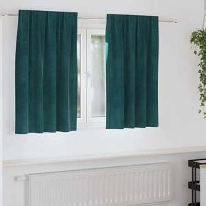 vidaXL Perdele opace 2 pcs Verde închis 140 x 140 cm Catifea imagine