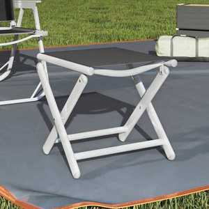 vidaXL Taburet pliabil, negru și argintiu, aluminiu și textilenă imagine