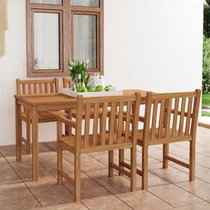 vidaXL Set de mobilier de grădină cu 5 piese, 160x80 cm, lemn masiv de tec imagine