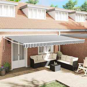 vidaXL Copertină retractabilă antracit/alb, 5x3 m, textil/aluminiu imagine