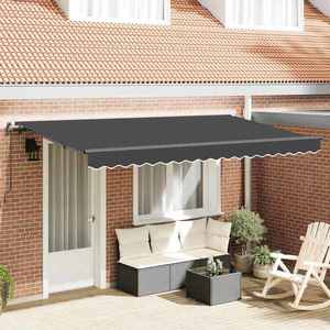 vidaXL Cortina Retractabilă Manual Antracit 350 x 200 cm țesătură imagine