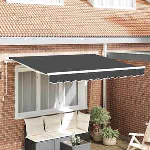 vidaXL Cortina Retractabilă Manual Antracit 250 x 200 cm țesătură imagine