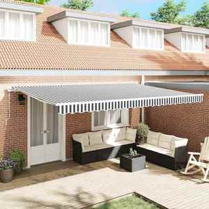 vidaXL Copertină retractabilă manual, antracit/alb, 500x300 cm imagine