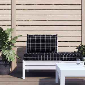 vidaXL Perne pentru paleți, 2 buc, negru, model carouri, textil oxford imagine