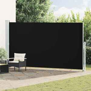 vidaXL Copertină laterală retractabilă de terasă, negru, 200 x 500 cm imagine