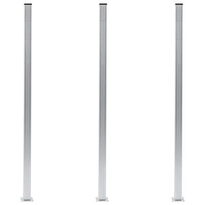 vidaXL Stâlpi de gard, 3 buc., 185 cm, aluminiu imagine