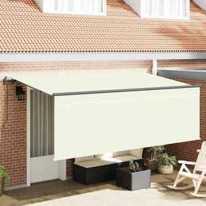 vidaXL Cortina Retractabilă Crem 350 x 200 cm Poliester și Aluminiu imagine