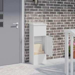 vidaXL Cutie pentru colet cu depozitare Alb 44, 5 x 29 x 110, 5 cm Oțel imagine