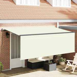 vidaXL Cortina Retractabilă Crem 350 x 200 cm Poliester și Aluminiu imagine