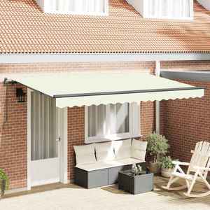 vidaXL Cortina Retractabilă Manual Crem 350 x 200 cm țesătură imagine