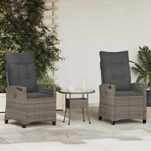 vidaXL Scaun pentru Grădină 2 pcs Gri și gri închis 56 x 60 x 112 cm imagine