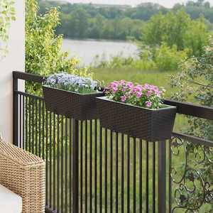 vidaXL Balustradă 2 pcs Negru 50 x 17 x 17 cm Metal imagine
