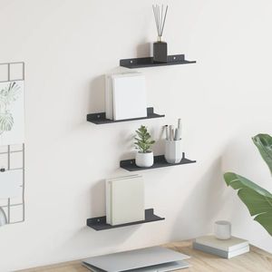 vidaXL Raft suspendat Pe perete 4 pcs Antracit 30 x 9 x 2, 5 cm Oțel imagine