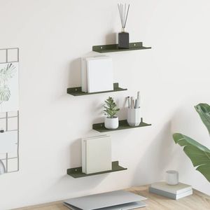 vidaXL Raft suspendat 4 pcs Verde măsliniu 30 x 9 x 2, 5 cm Oțel imagine