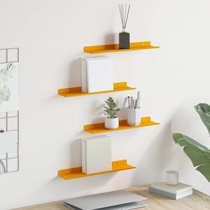 vidaXL Raft suspendat 4 pcs Galben muștar 40 x 8, 5 x 2, 5 cm Oțel imagine