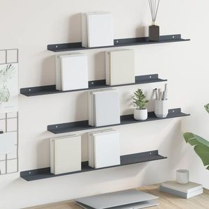 vidaXL Raft suspendat Pe perete 4 pcs Antracit 80 x 9 x 2, 5 cm Oțel imagine