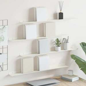 vidaXL Raft suspendat Pe perete 4 pcs Alb 80 x 9 x 2, 5 cm Oțel imagine